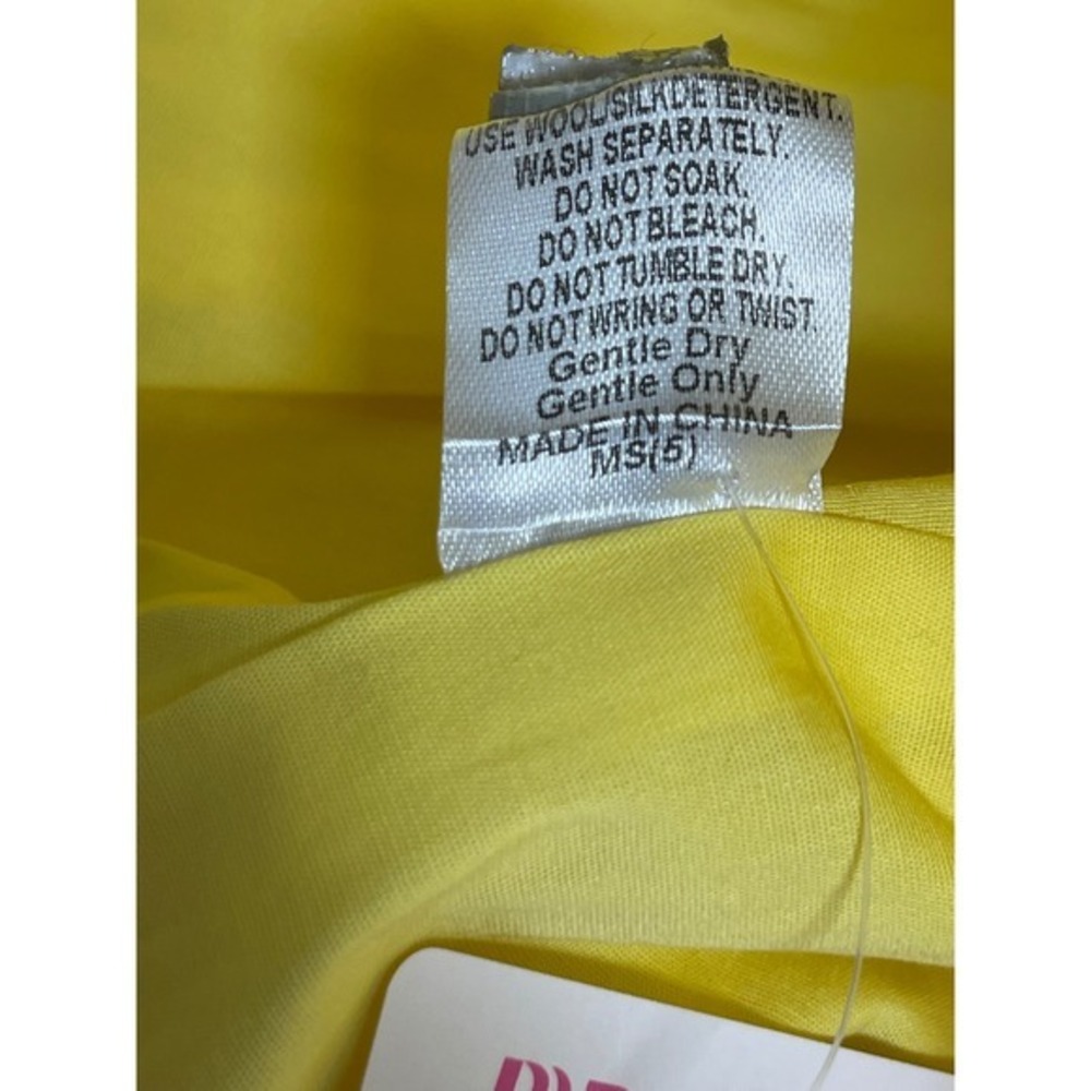 Marthea Yellow Mesh Draped Corset Top Ruched Boned Sleeveless XL NEW - Picture 10 of 16